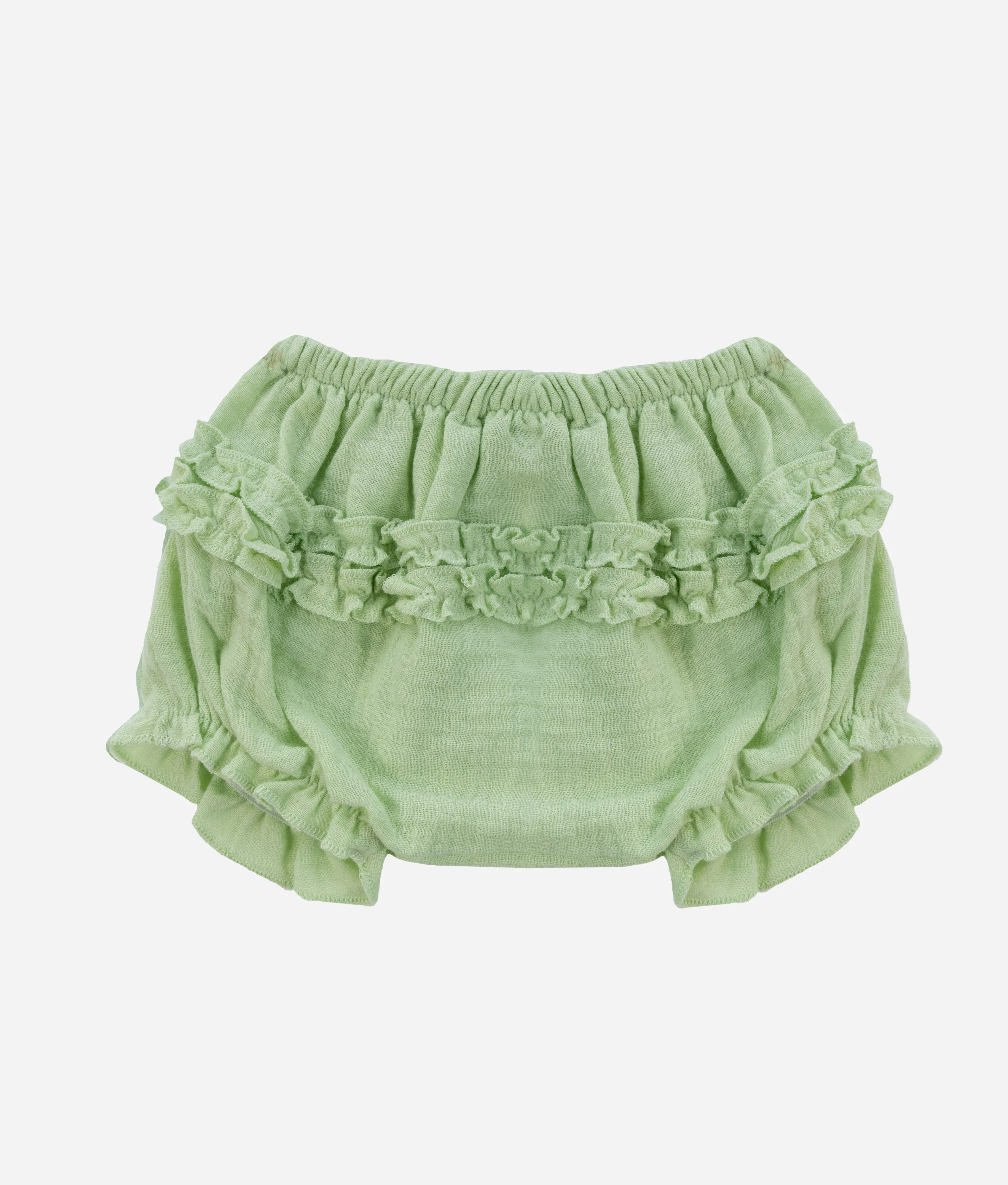 Light Lime Zest Embroidery Dress With Bloomer - 2Pcs Set