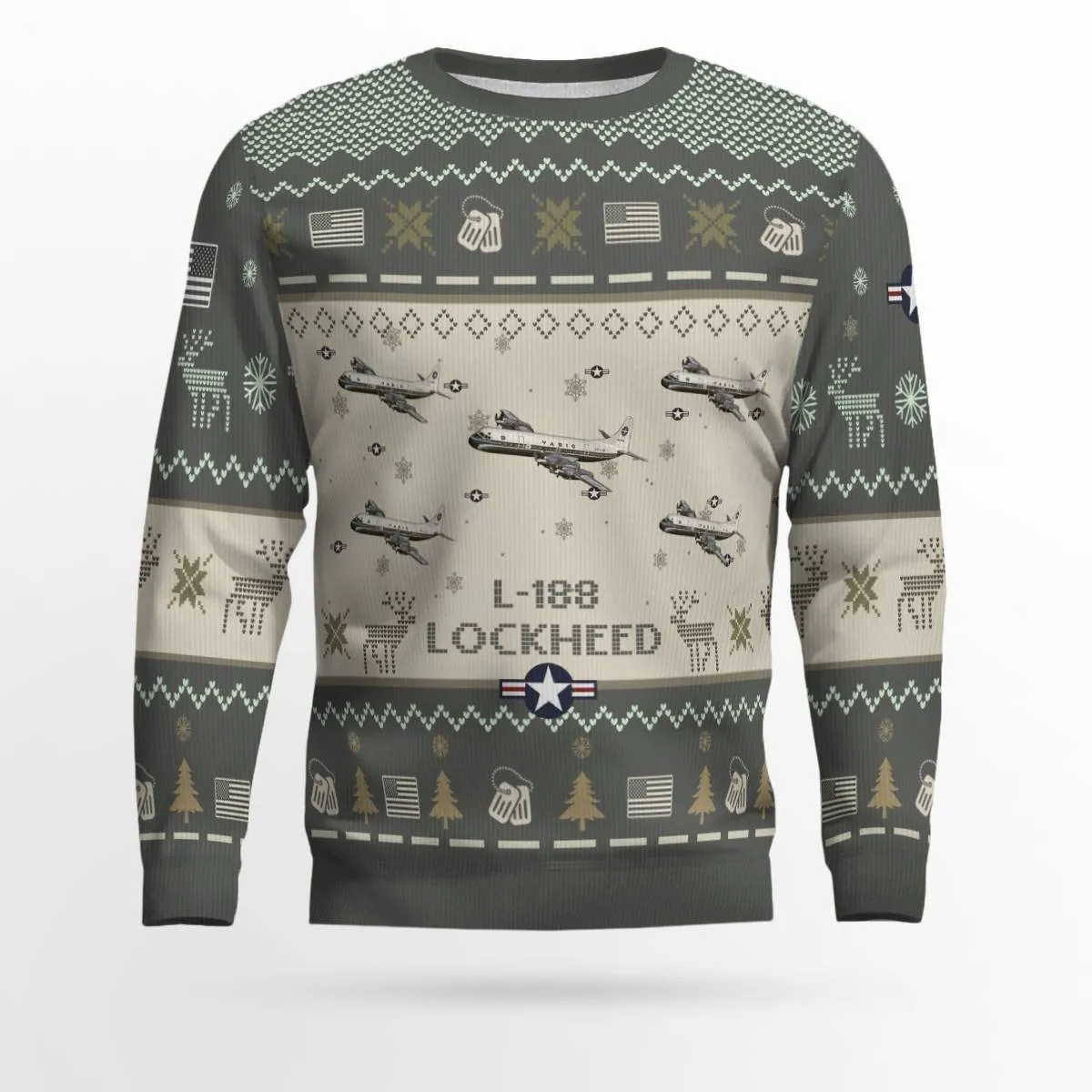 Lockheed L-188 Aircraft Ugly Sweater, Ugly Sweater Christmas Shirt for Men Dad Veteran