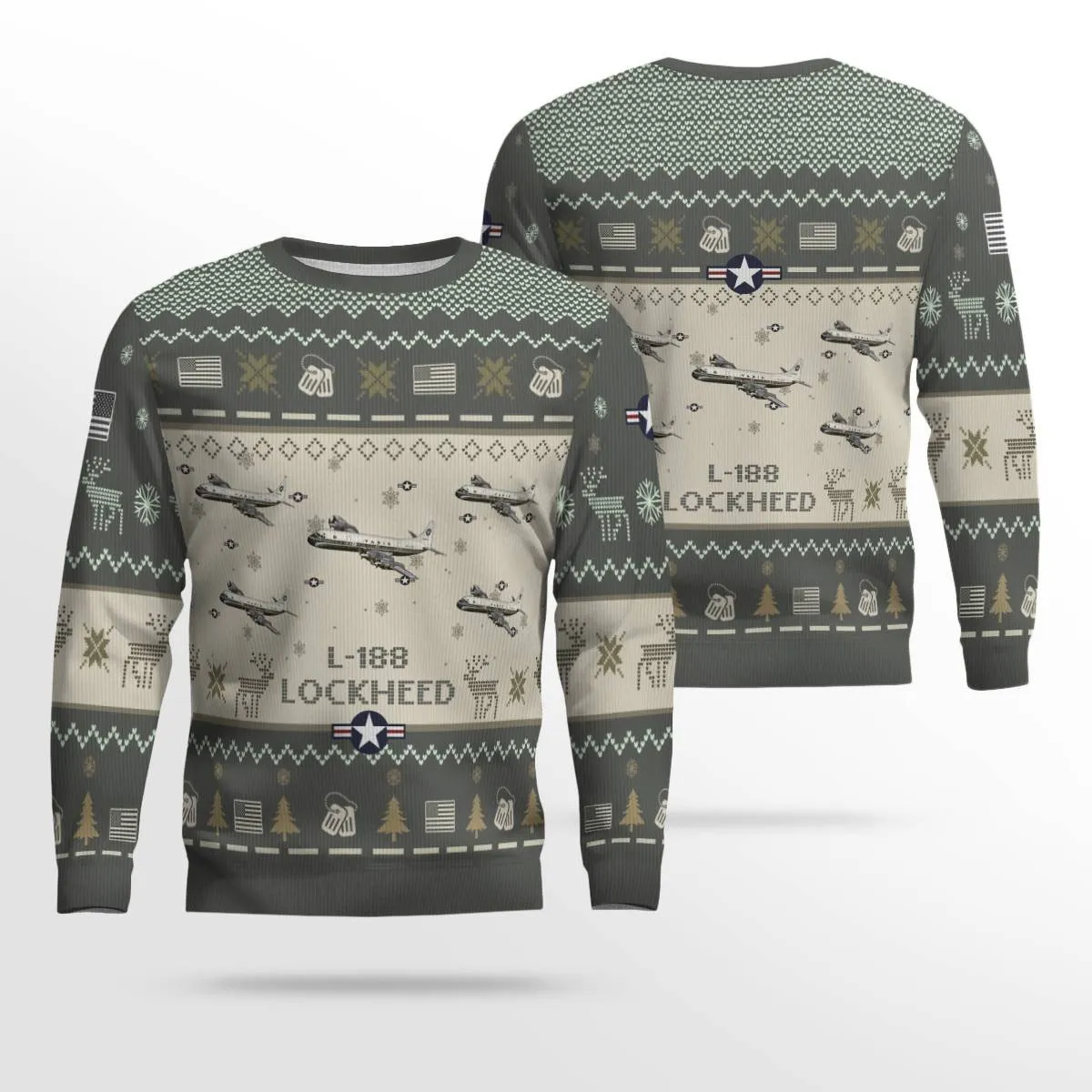 Lockheed L-188 Aircraft Ugly Sweater, Ugly Sweater Christmas Shirt for Men Dad Veteran