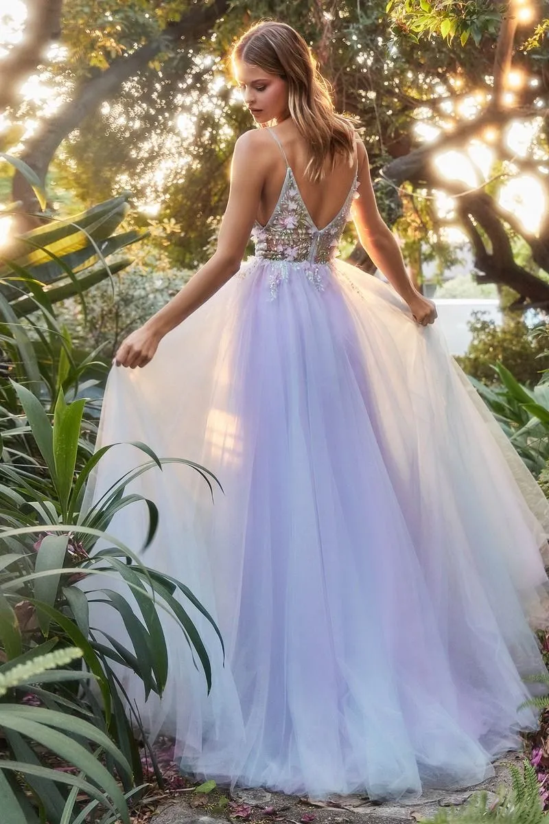 Long layered tulle dress