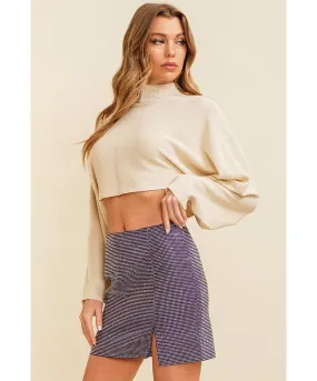 Maddie Mock Neck Cropped Sweater