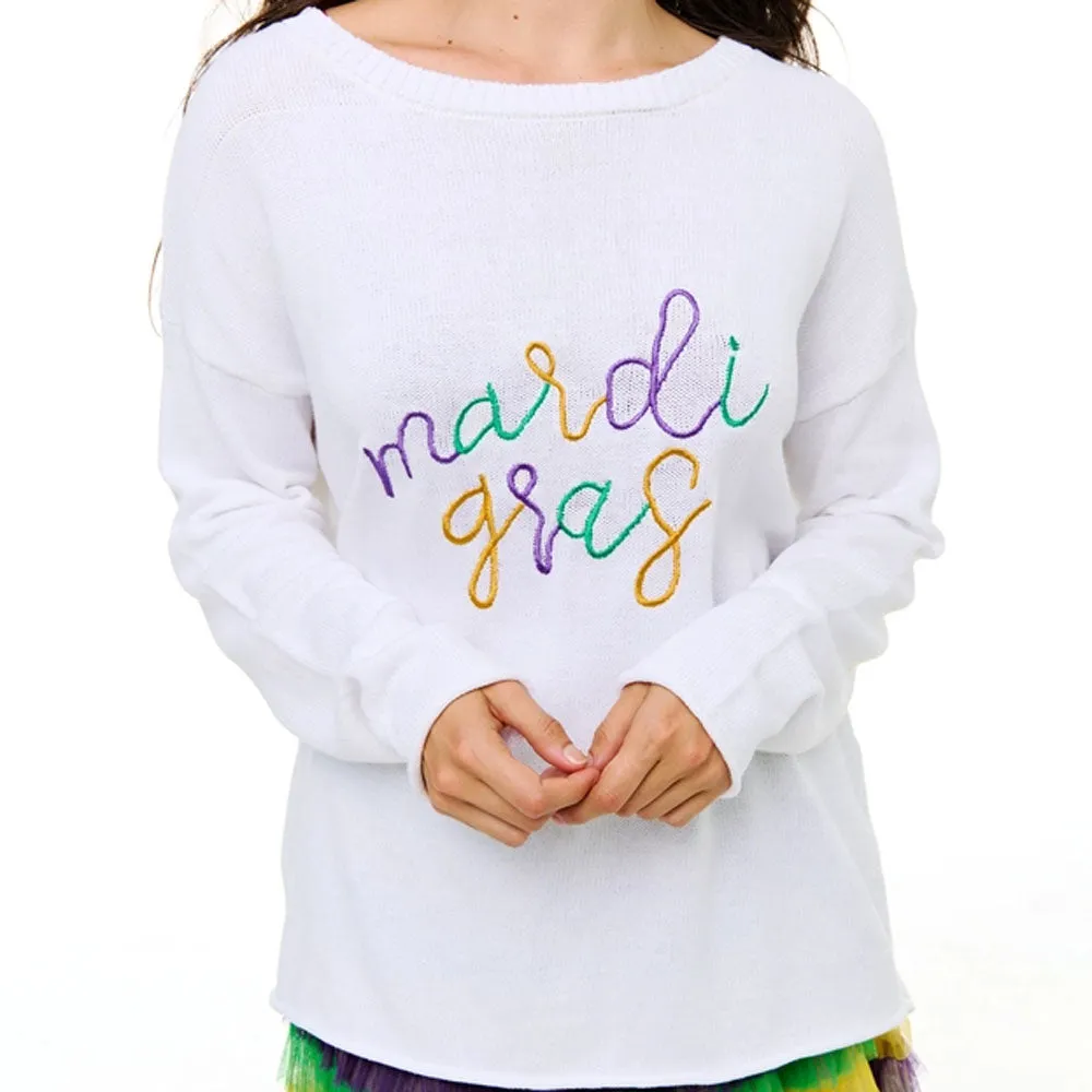 Mardi Gras Scoop Neck Sweater