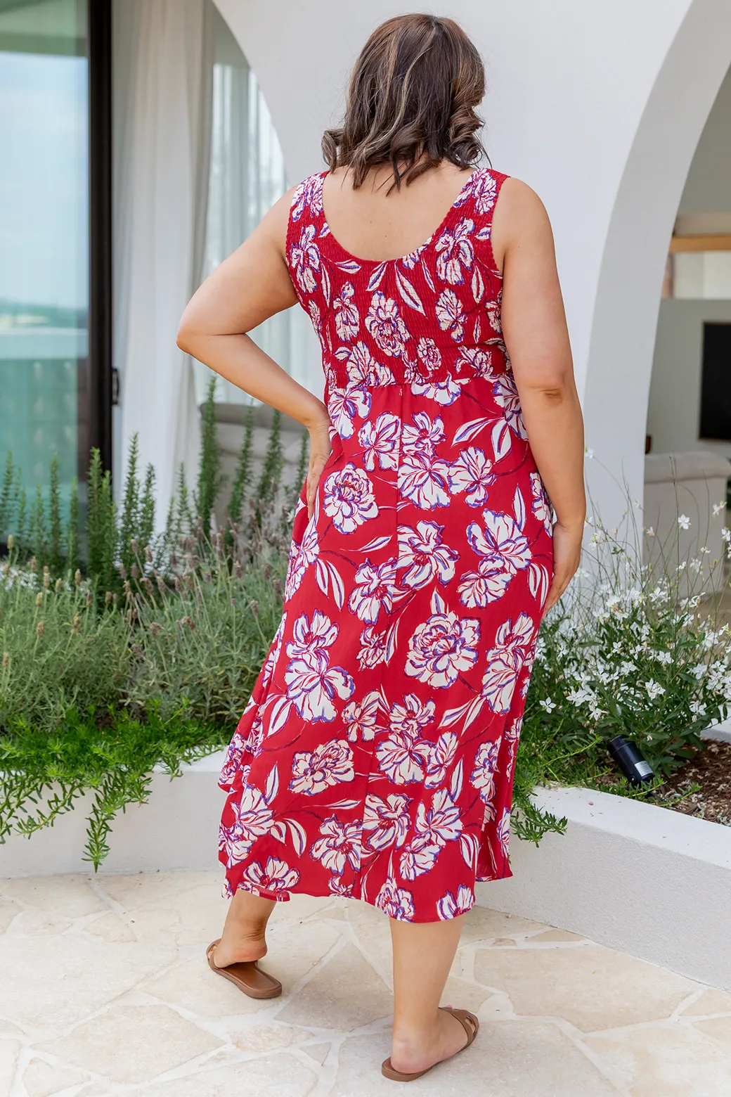 Margaret Maxi Dress Bloom Print Red