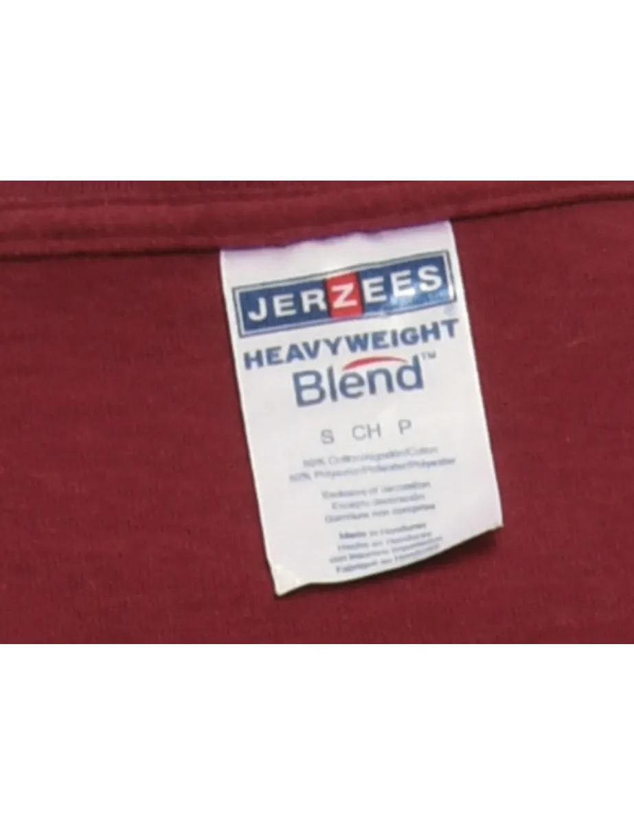 Maroon Jerzees Printed T-shirt - S