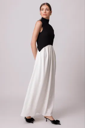 Masha Dress Maxi Black Cream