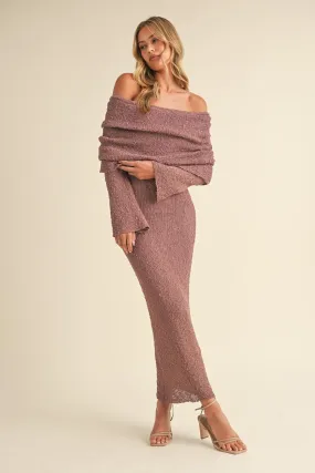 Mauve Moment Off The Shoulder Maxi