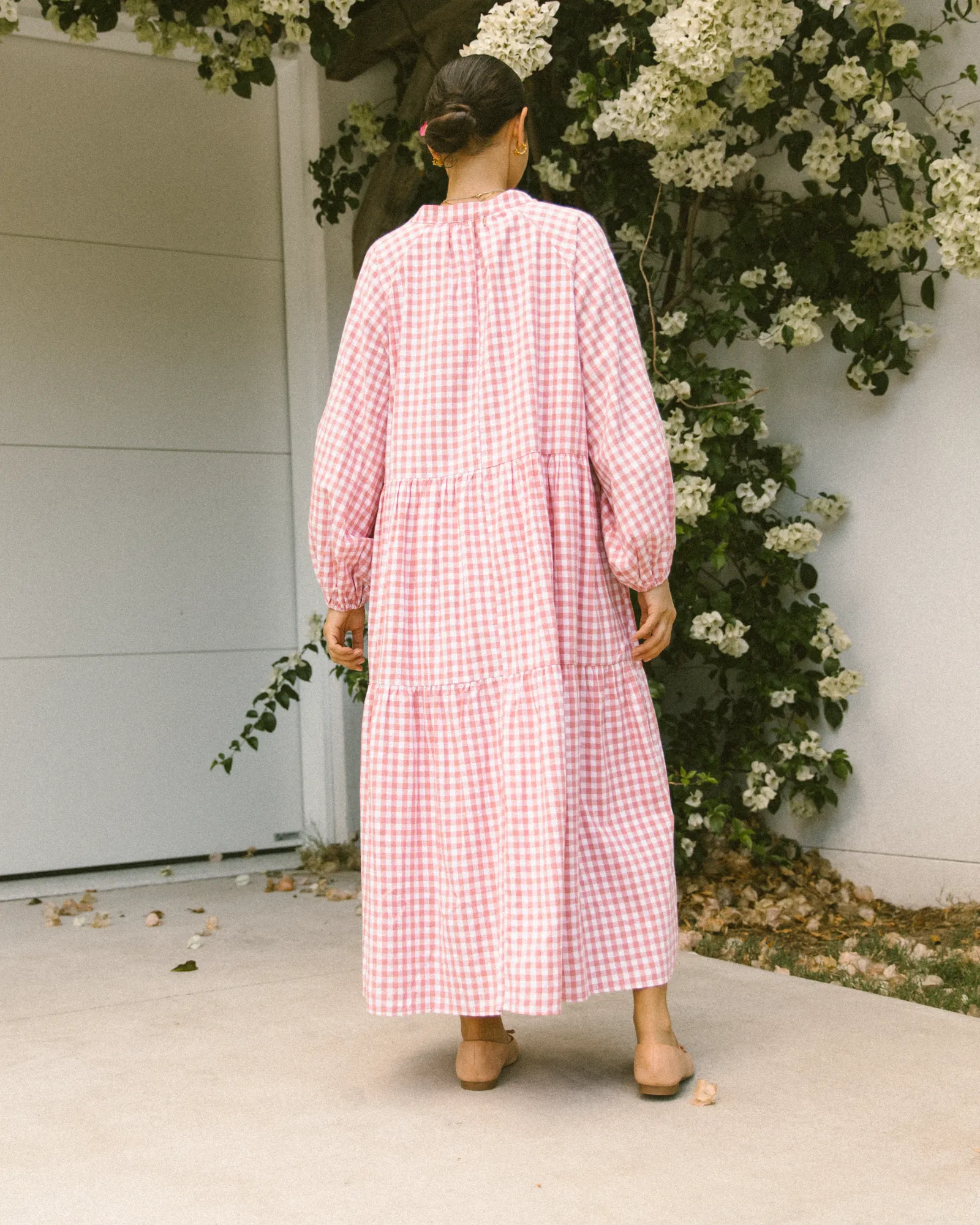 Maxi Avalon Smock Dress | Pink Gingham