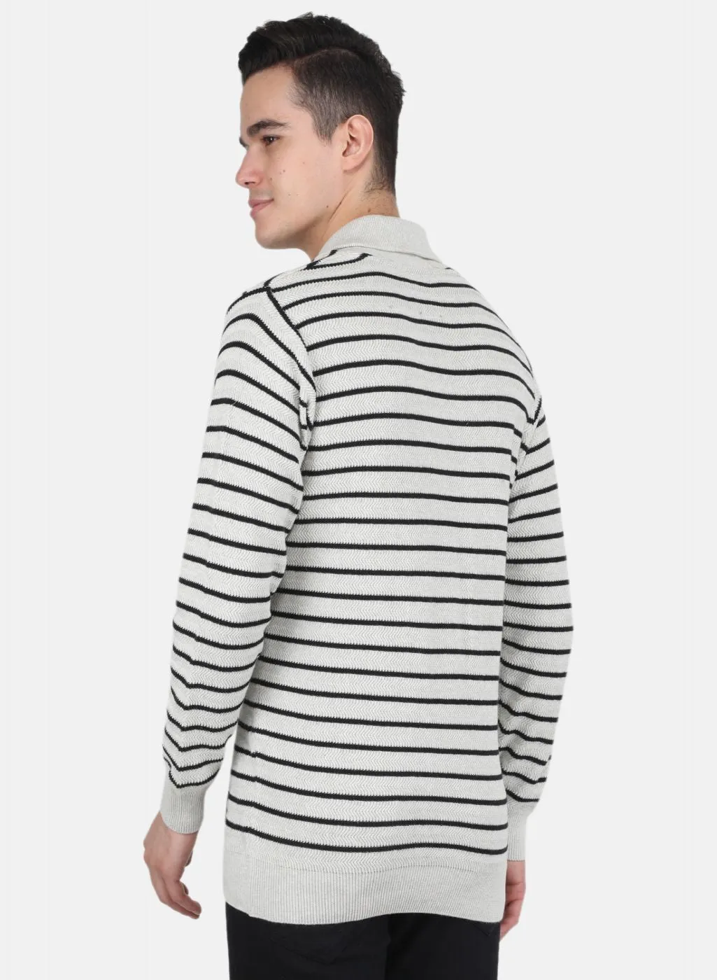 Men Off White Stripe Pullover