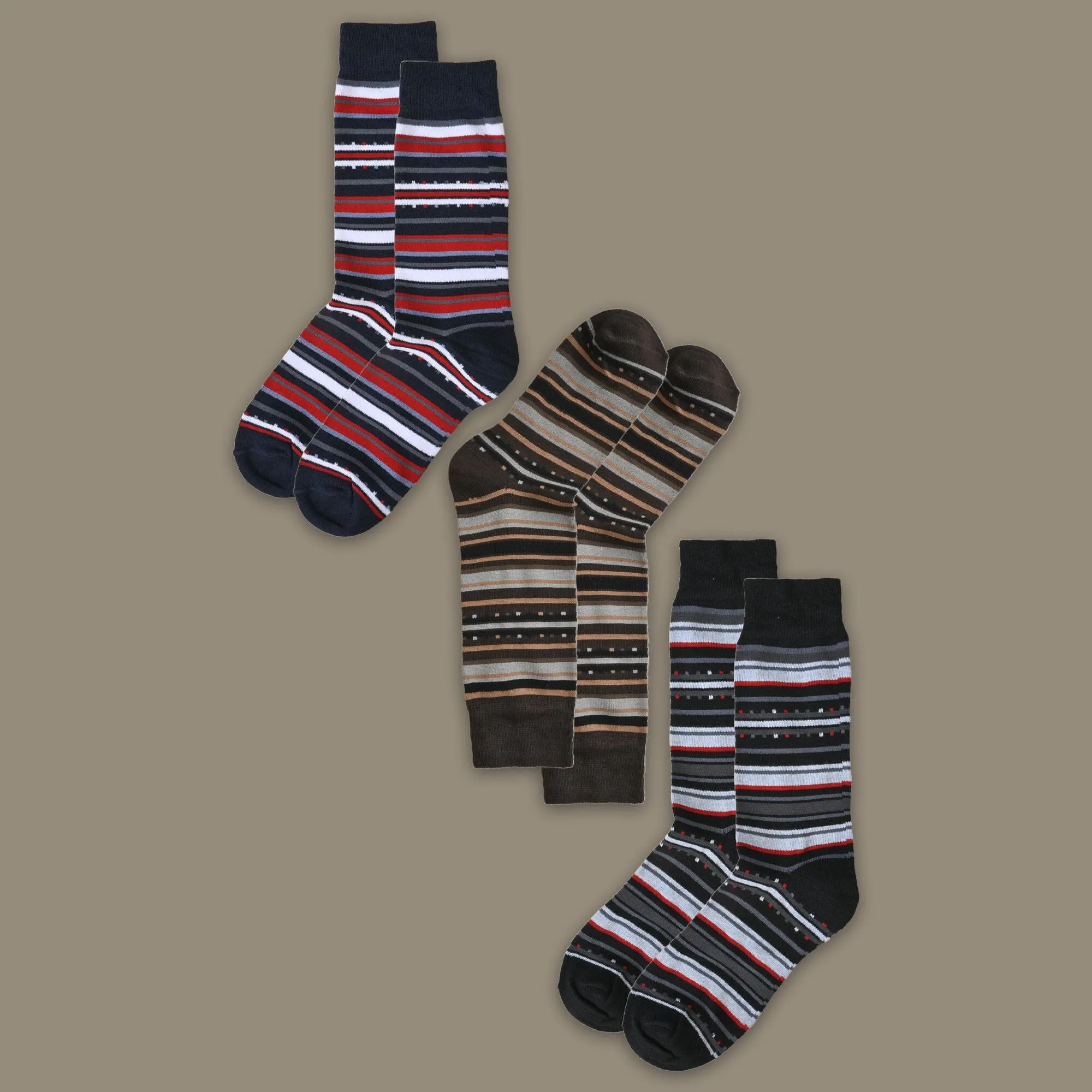 Men's Dots Design Dress Socks - Pack Of 3 Pairs