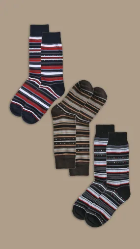 Men's Dots Design Dress Socks - Pack Of 3 Pairs