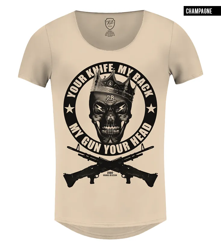 Men's Fashion Skull T-shirt "Creepy Angry King"/ Color Option / MD648