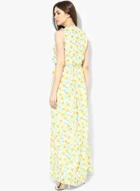 MIAMINX Yellow Coloured Printed Maxi Dress