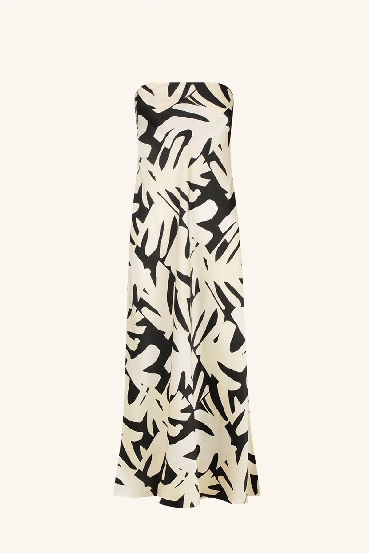 MICAH SILK STRAPLESS BIAS MAXI DRESS