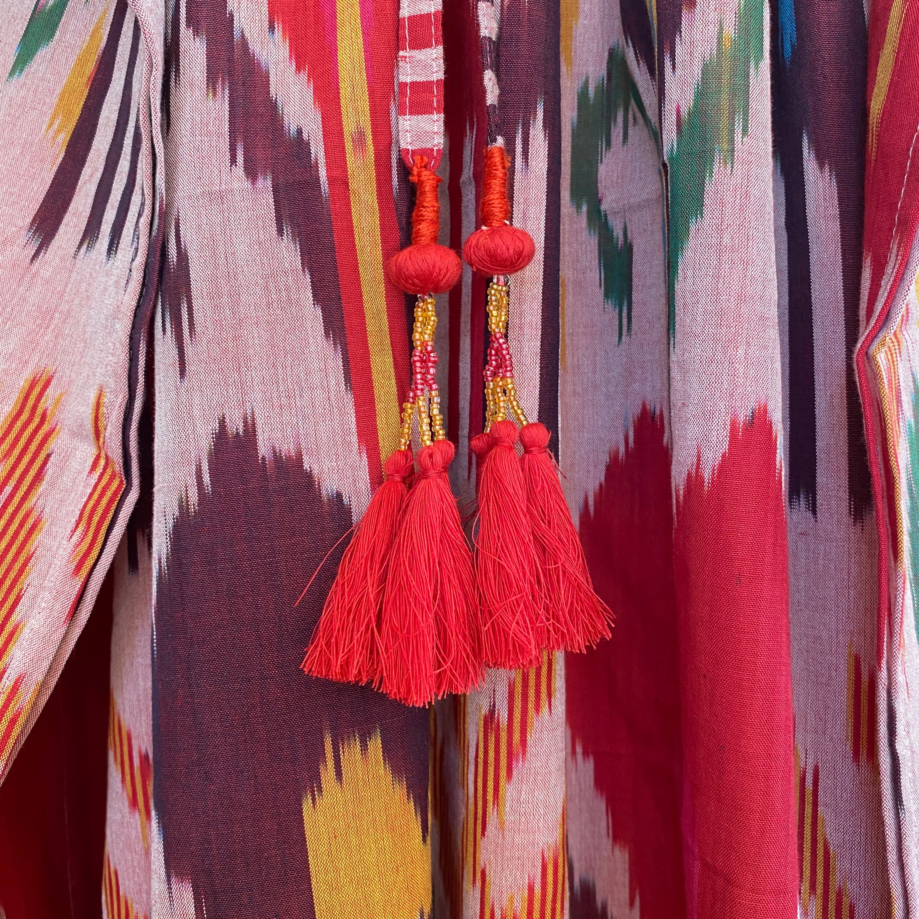 Monterosso Ikat Maxi Kaftan Dress Hand Woven