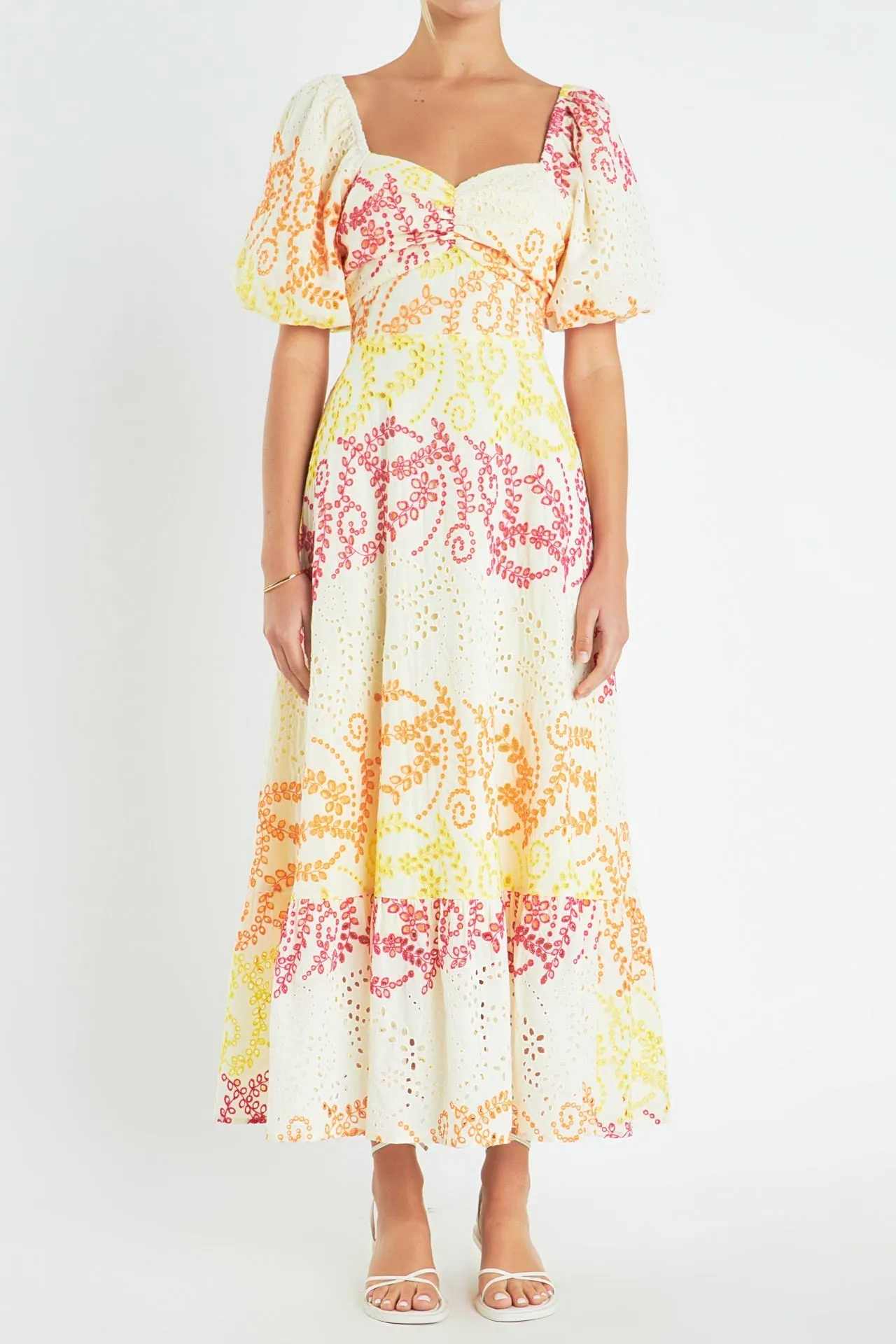 Multi Dye Lace Maxi Dress