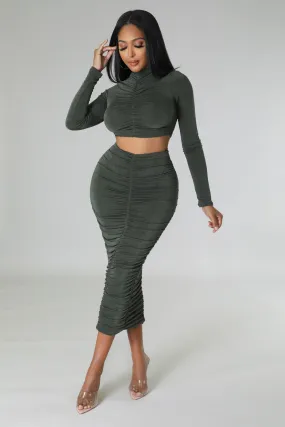 NAOMI SKIRT SET | OLIVE