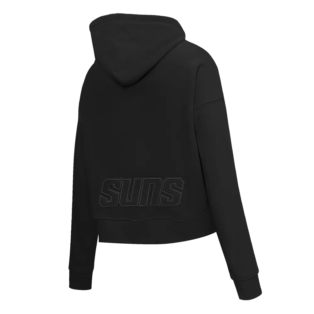 NBA PHOENIX SUNS NEUTRAL WOMEN'S CROPPED PO HOODIE (BLACK)