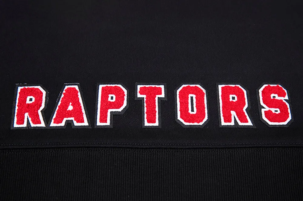 NBA TORONTO RAPTORS CLASSIC WOMEN'S FLC CROPPED PO HOODIE (BLACK)