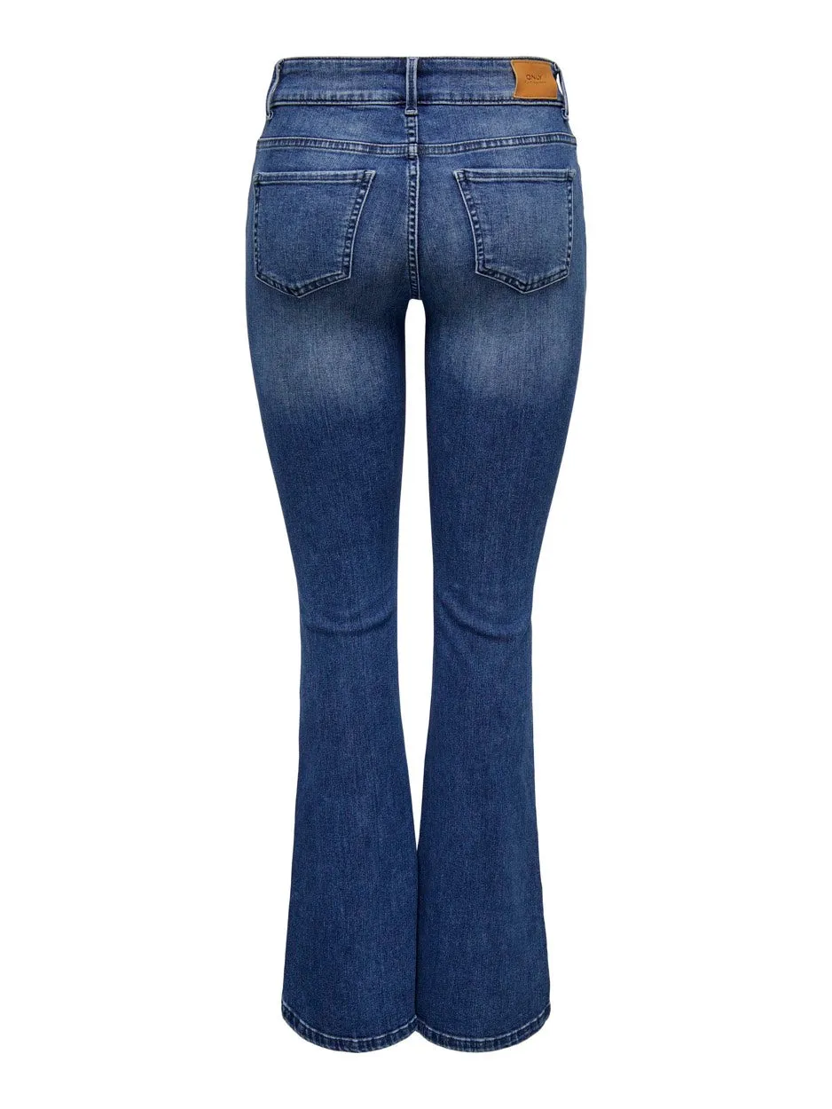 Onlcheryl Mw Retro Flared Dnm Fg - Blue Denim