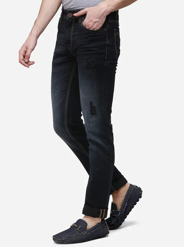 Orion Blue Solid Slim Fit Jeans | JadeBlue