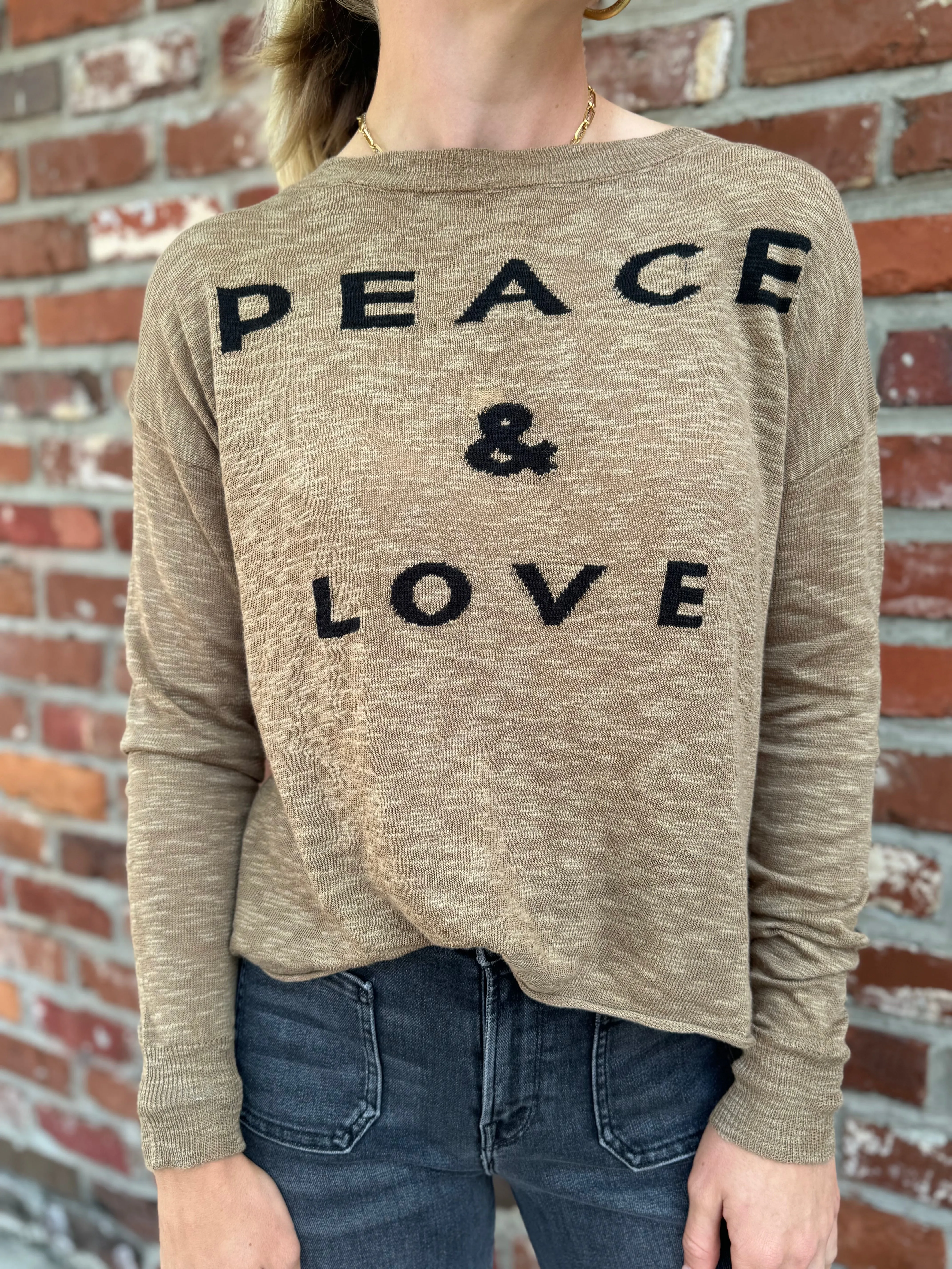 Peace & Love Sweater Acorn