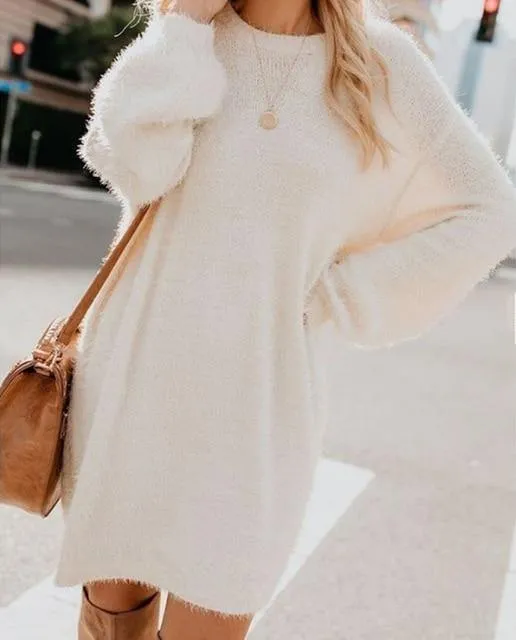 Plush Pullover Long Sweater