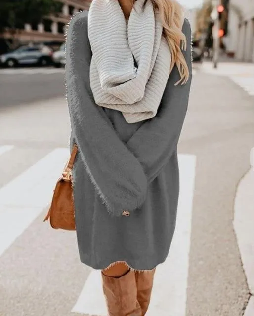 Plush Pullover Long Sweater