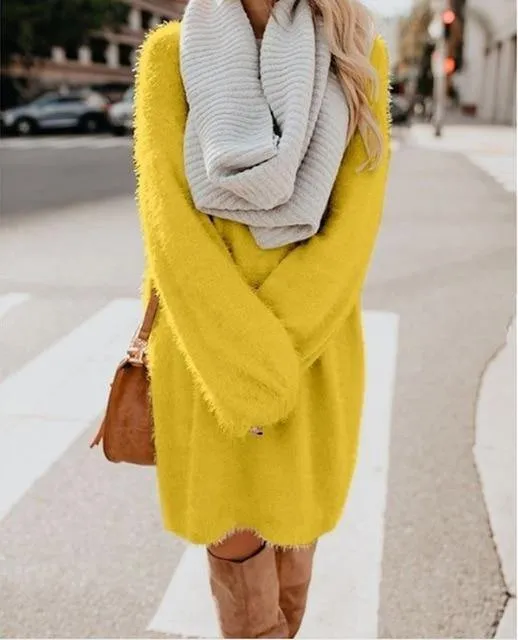 Plush Pullover Long Sweater