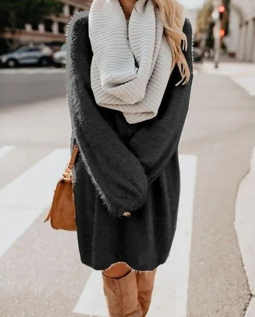 Plush Pullover Long Sweater