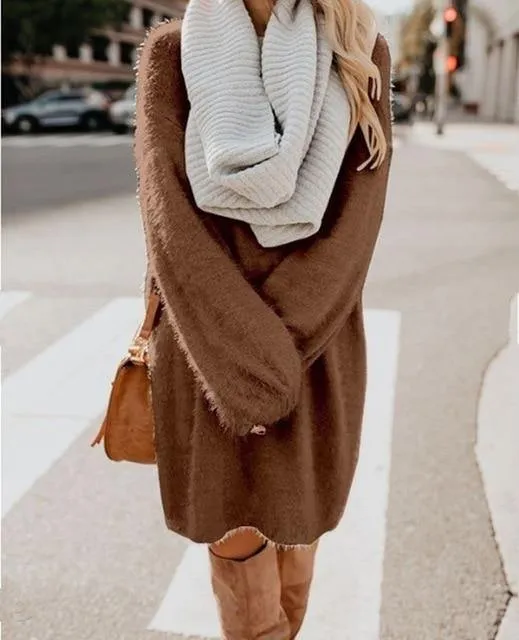 Plush Pullover Long Sweater