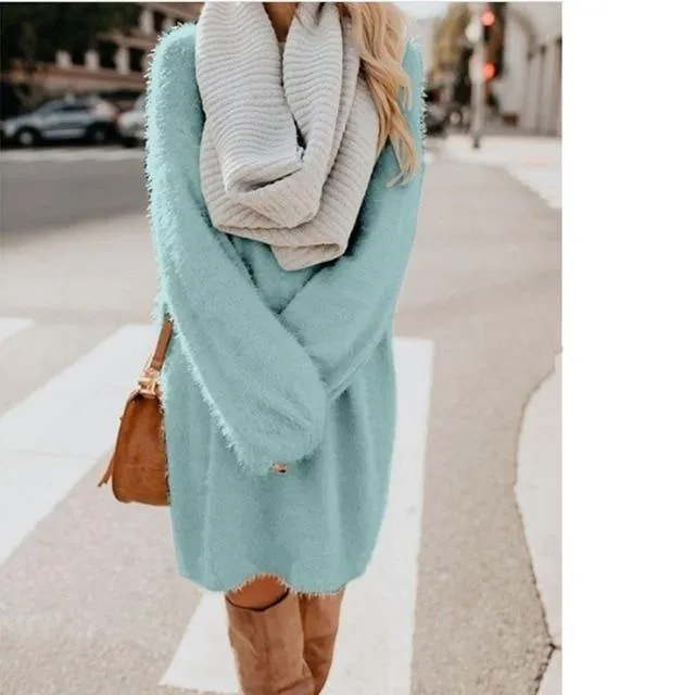 Plush Pullover Long Sweater