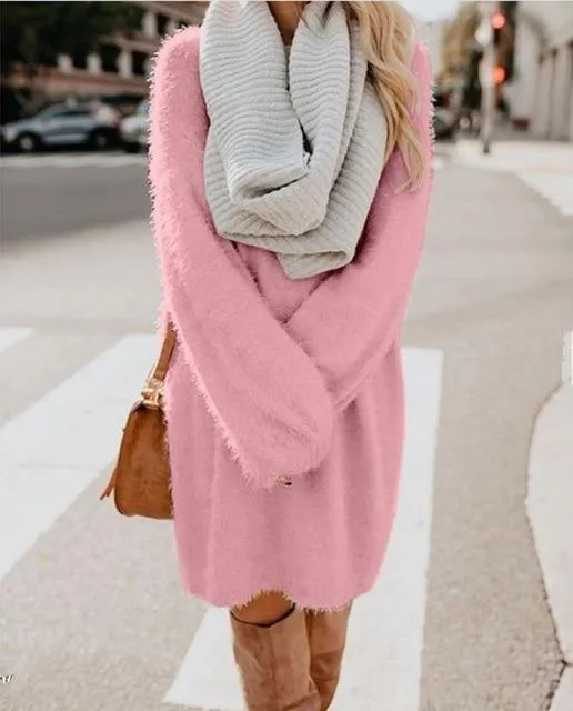 Plush Pullover Long Sweater