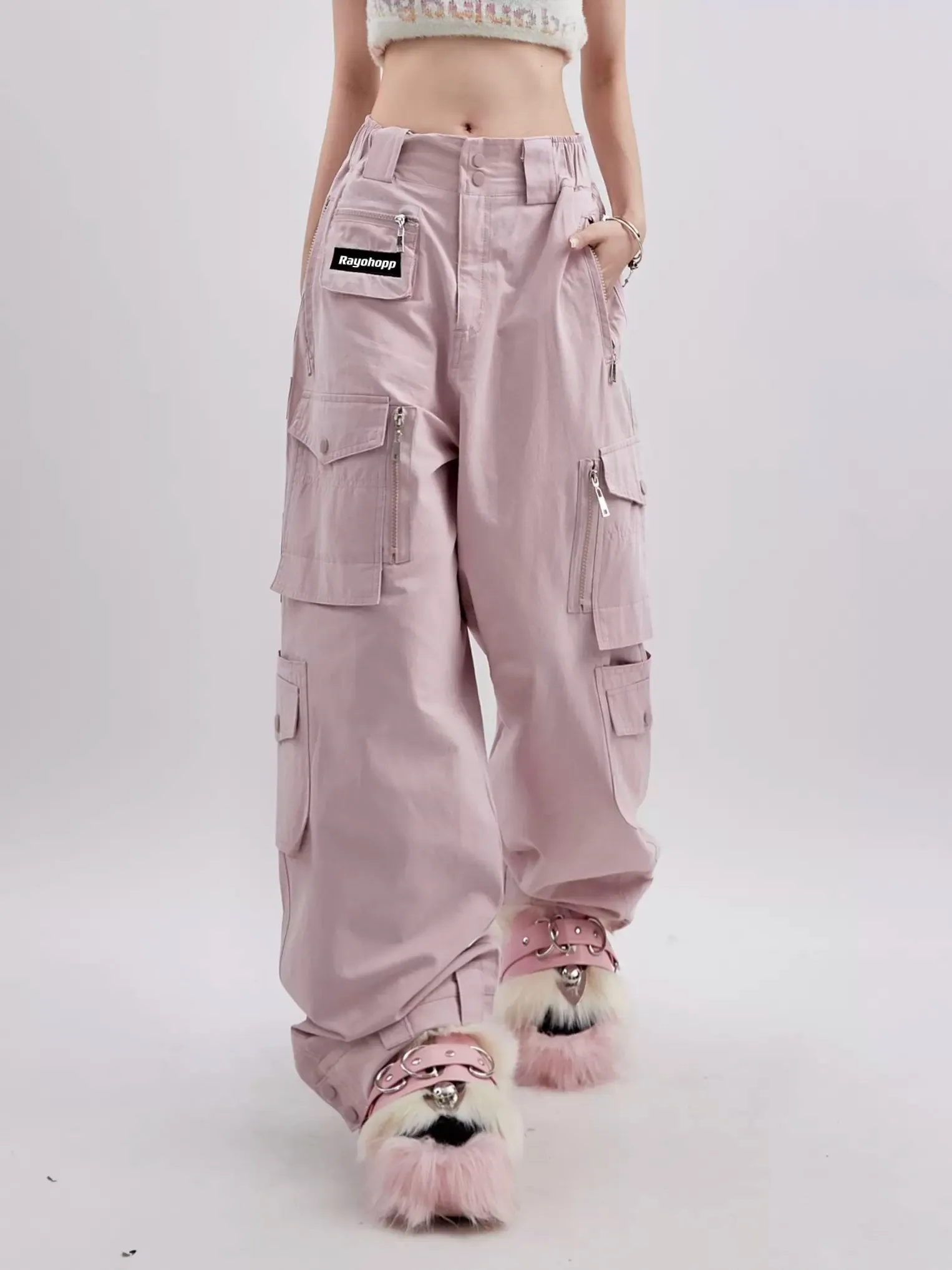 Pocket Decoration Wide Casual Pants