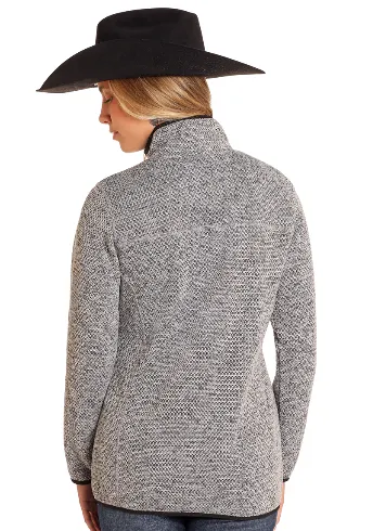 Powder River Women's Grey Textured Melange 1/4 Zip Pullover DW91C04076