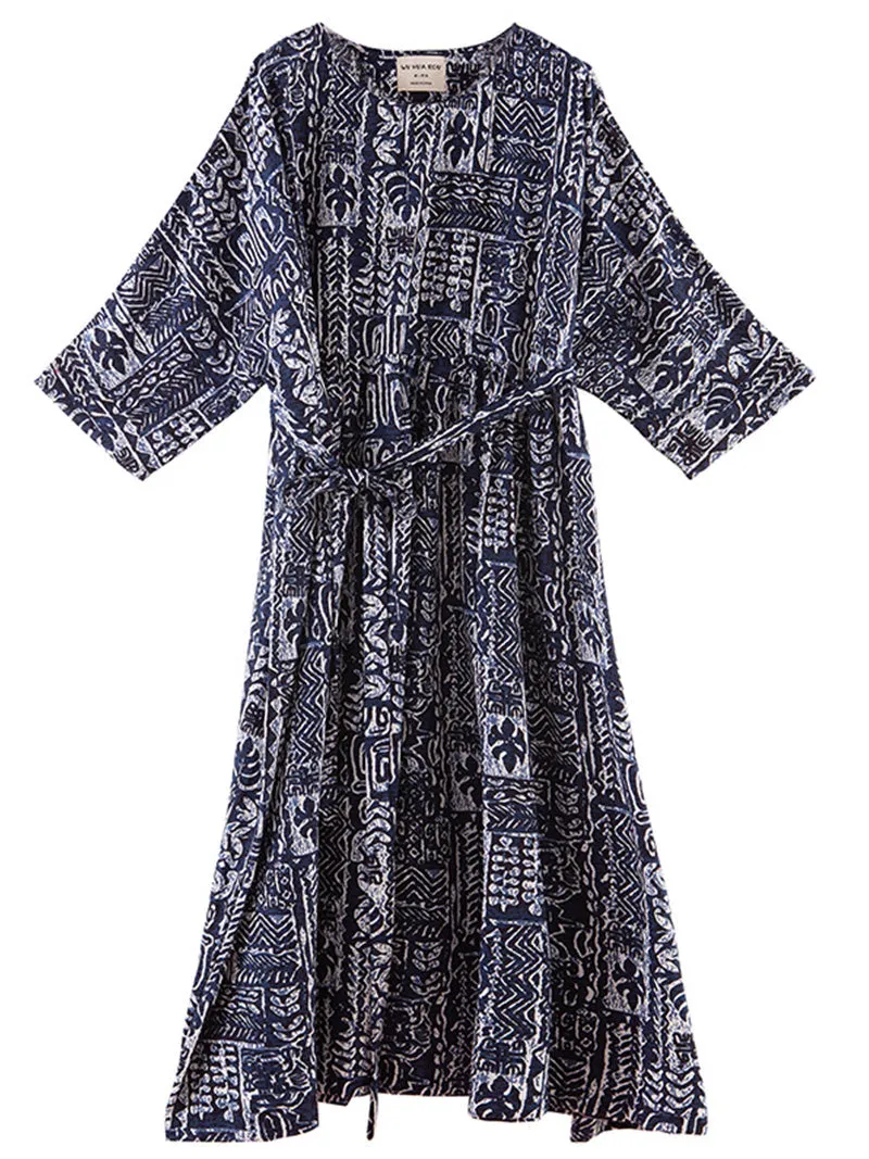 Power Of Black Tribal Print Cotton Smock Dress