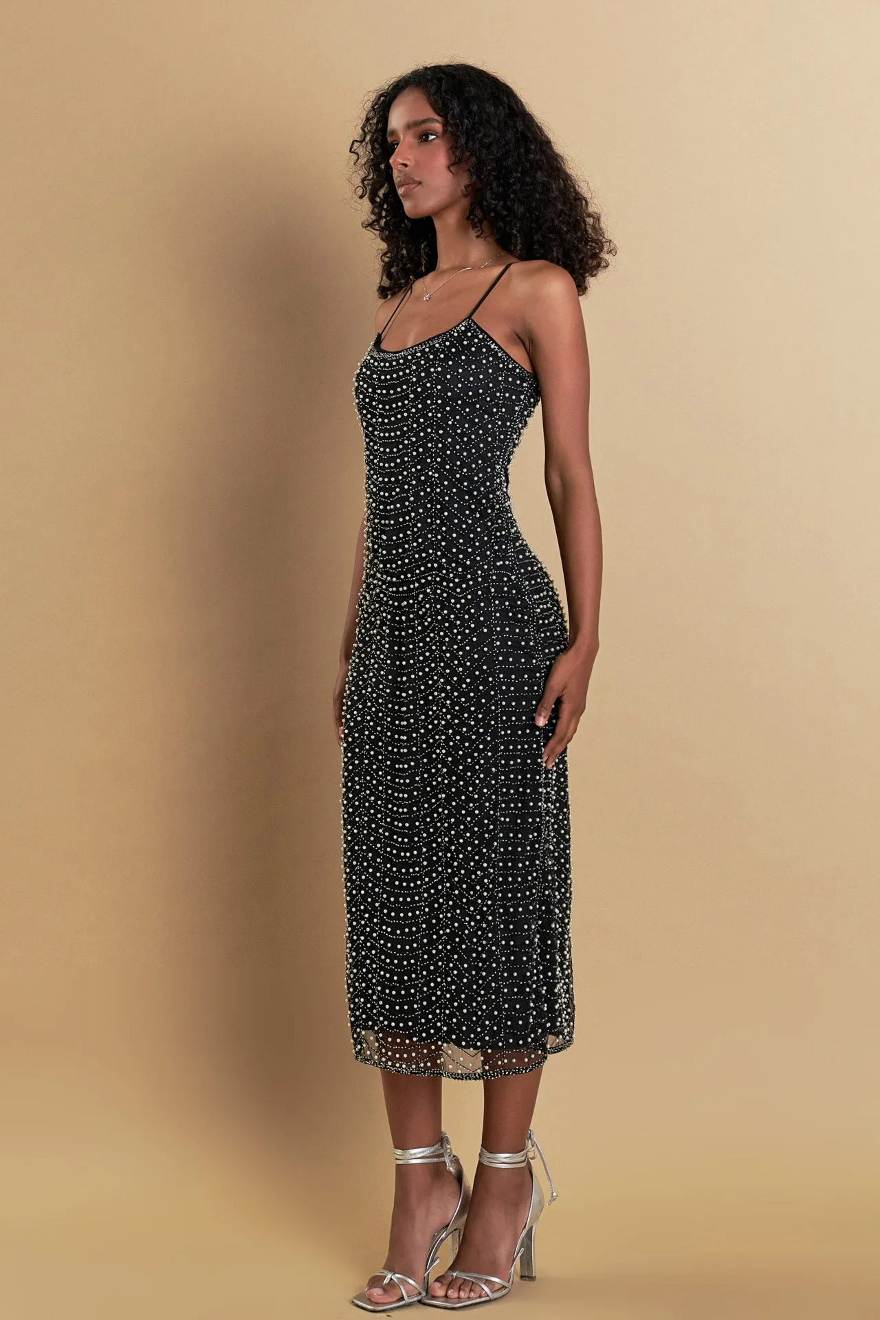 Premium Pearl Beaded Maxi Dress