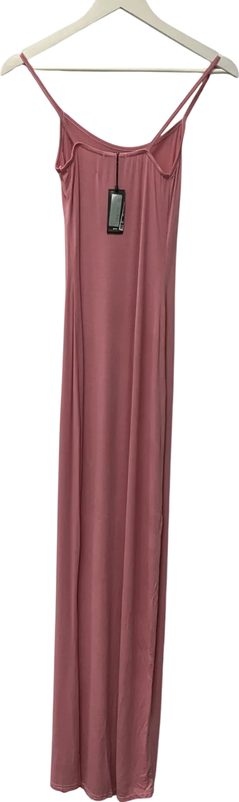 PrettyLittleThing Pink Shape Rose Jersey Strappy Maxi Dress UK 6