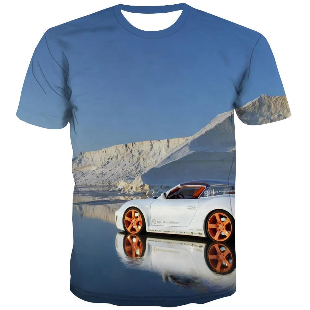 Racing Car T shirts Men Metal Tshirt Printed City T shirts Funny Gray T-shirts 3d Retro T-shirts Graphic