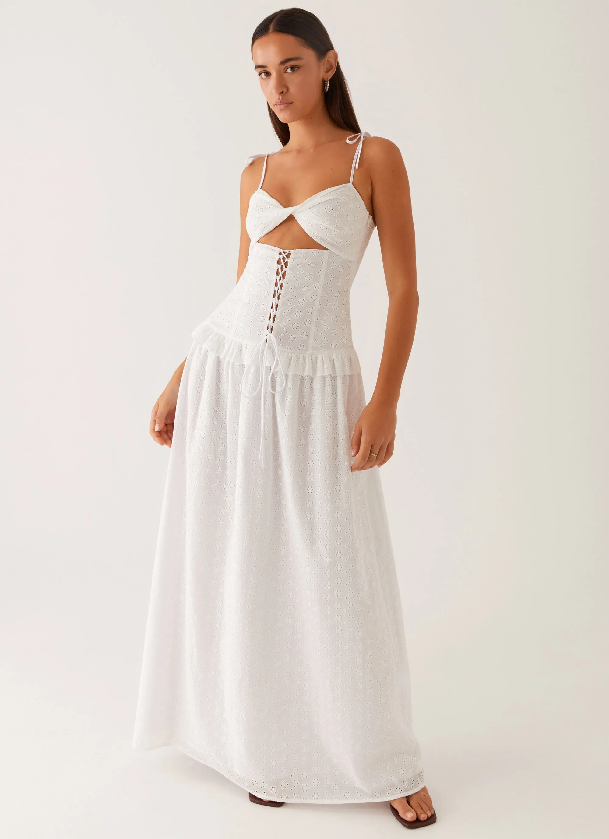 Reveria Twist Maxi Dress - Ivory