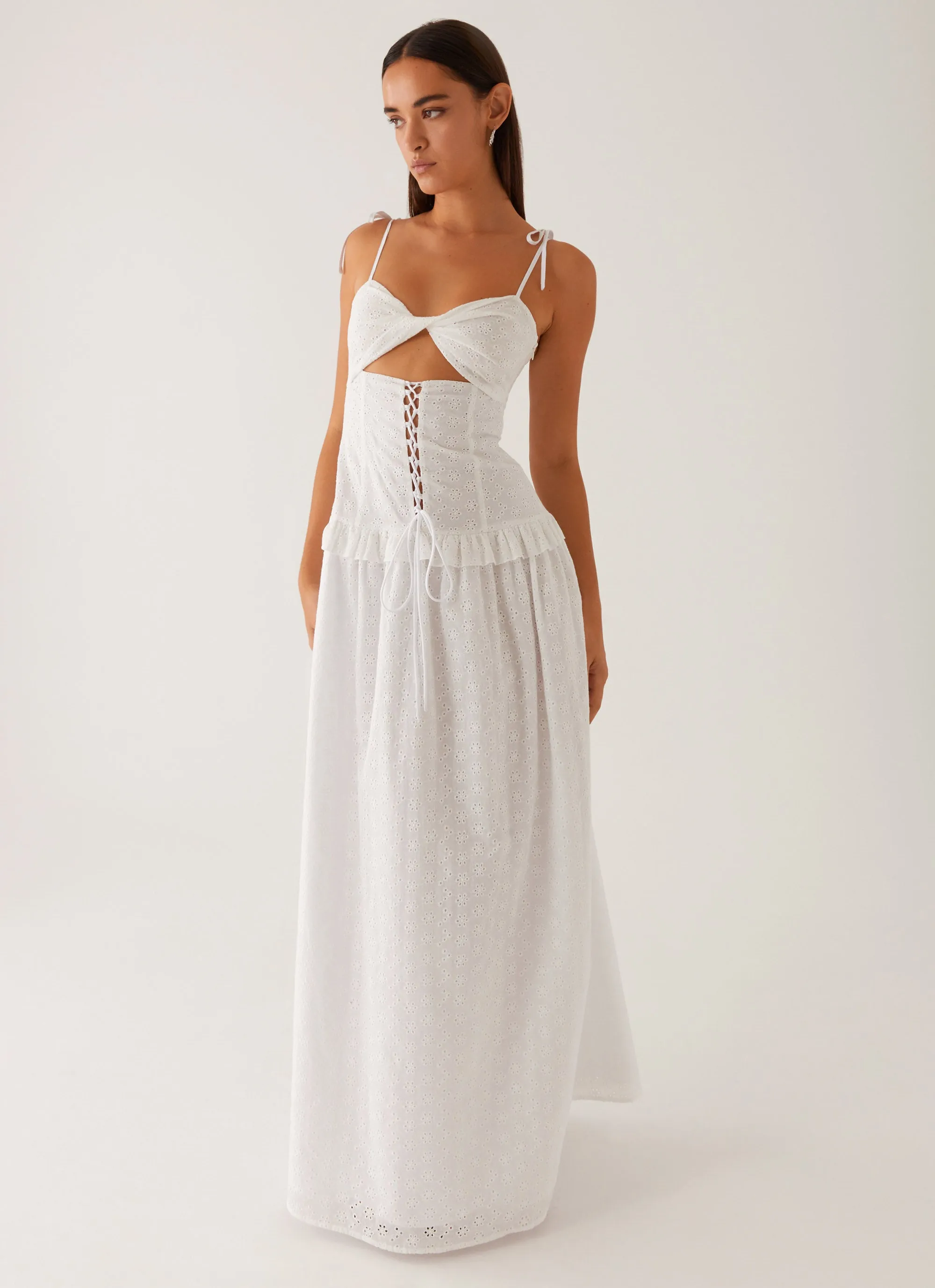 Reveria Twist Maxi Dress - Ivory