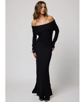 Rib Paloma Maxi Dress Black