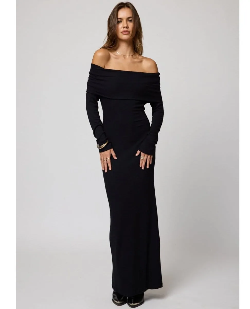 Rib Paloma Maxi Dress Black