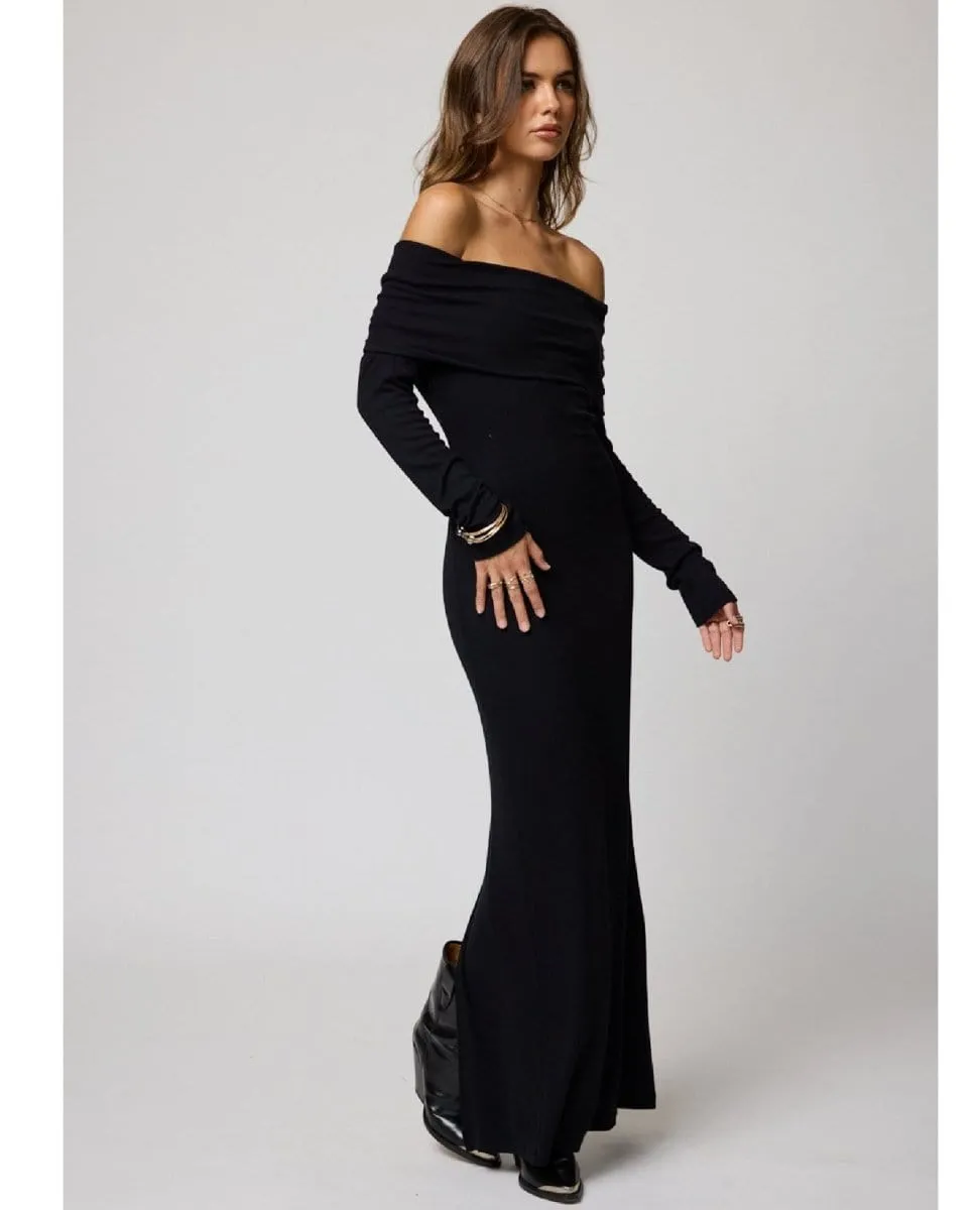 Rib Paloma Maxi Dress Black