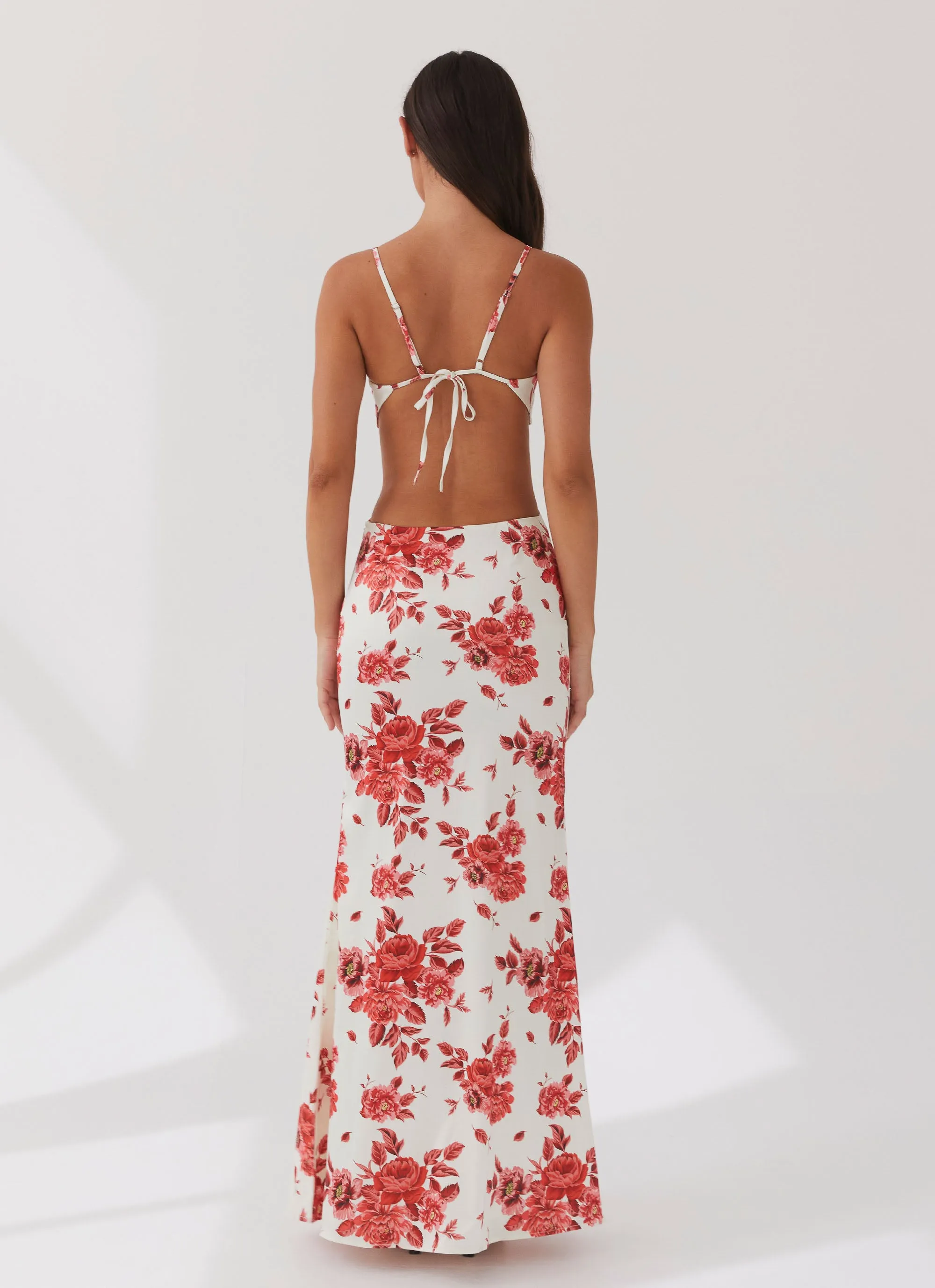 Rosie Satin Maxi Dress - Rosa Floria