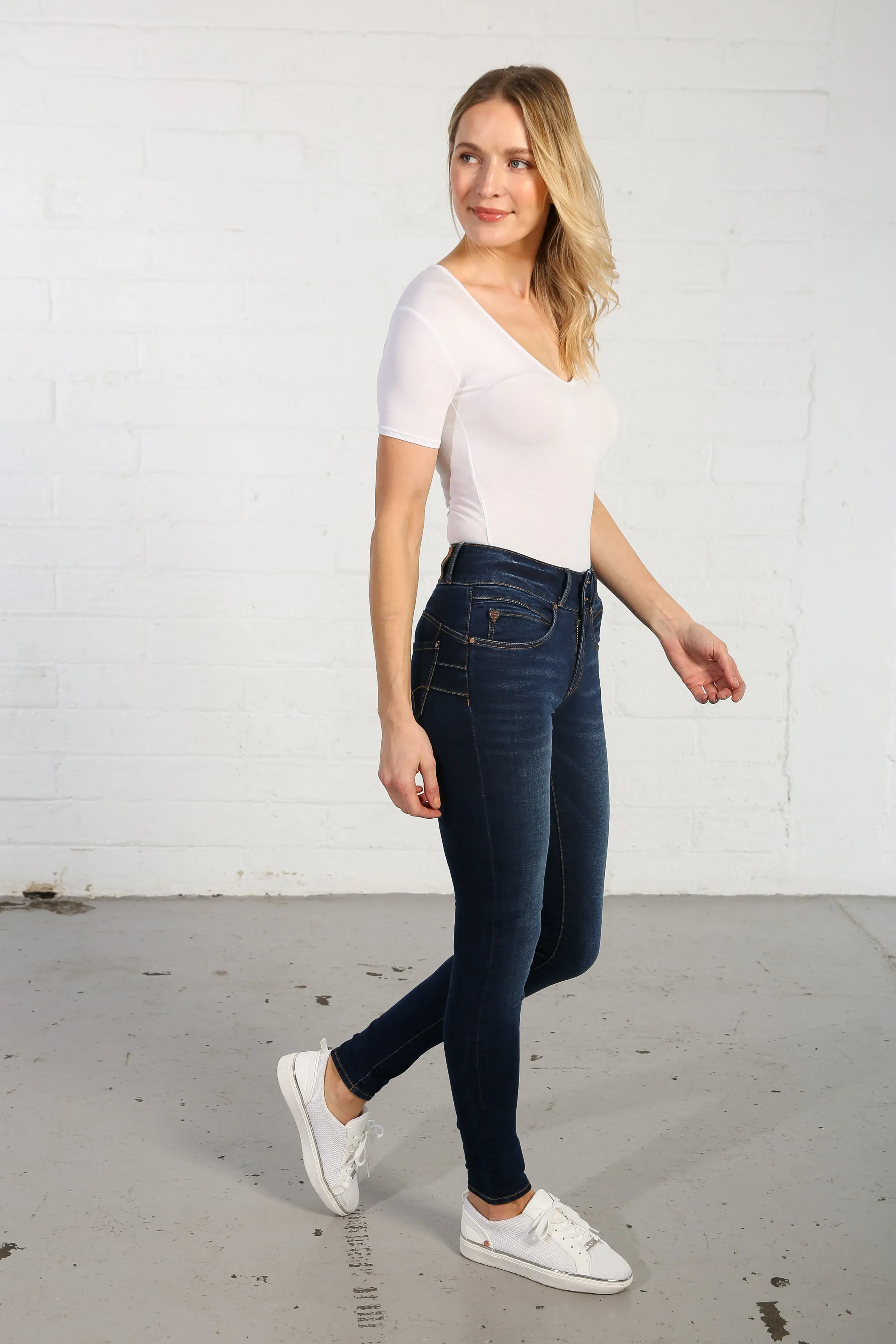 Ruby Tummy Tuck Skinny Jeans | Short Leg (Blue)