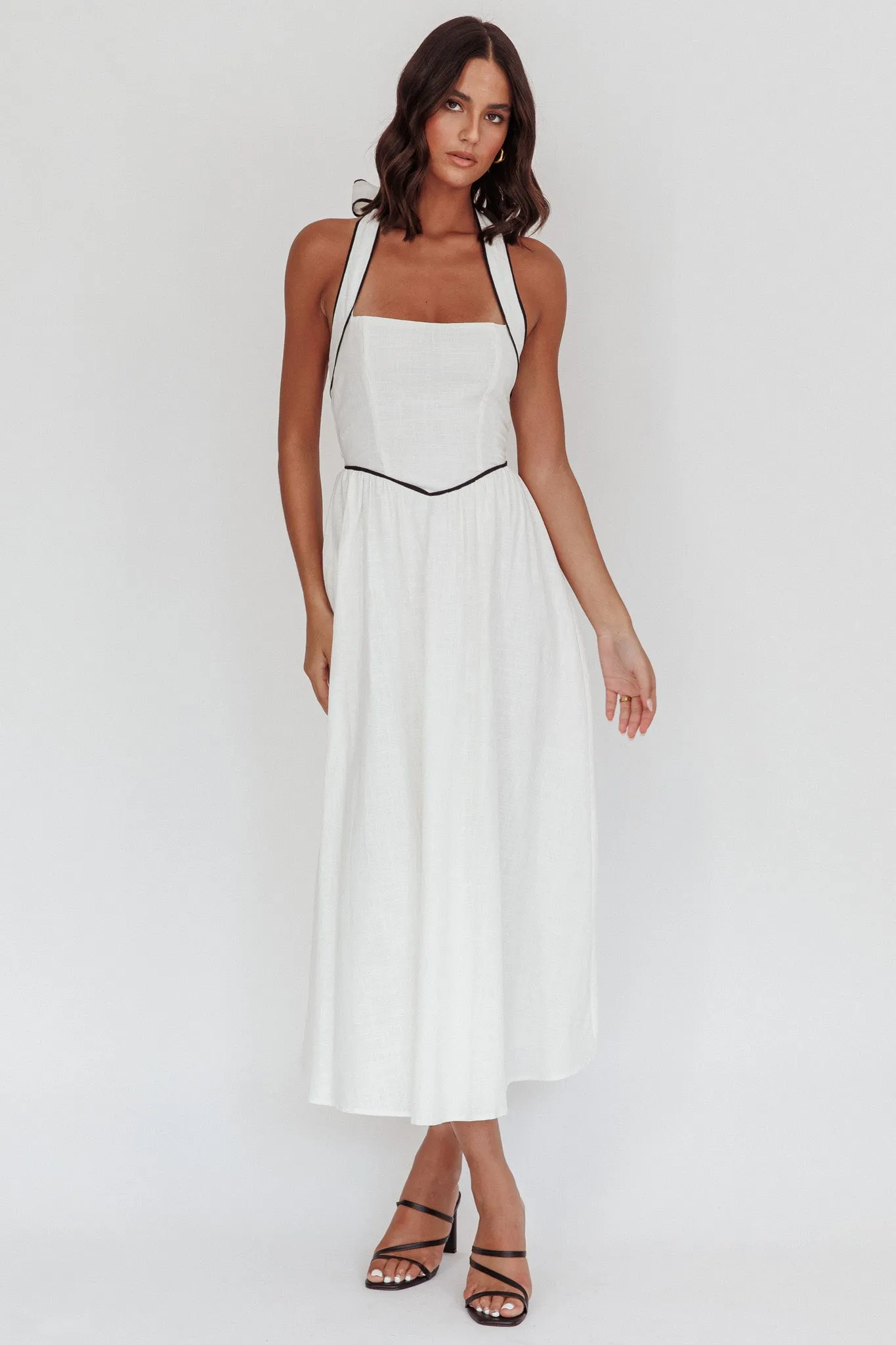 Rune Backless Maxi Dress White