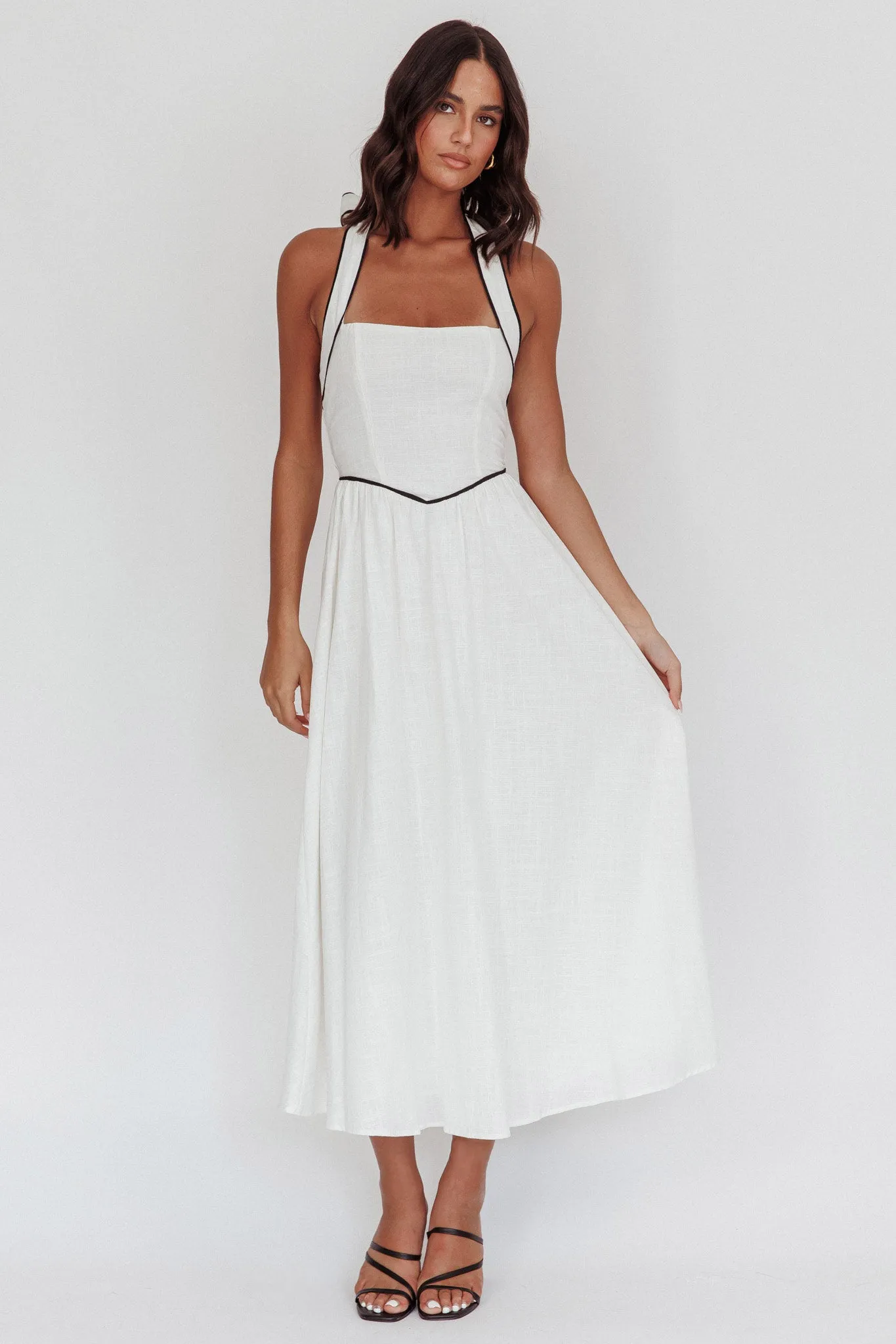 Rune Backless Maxi Dress White