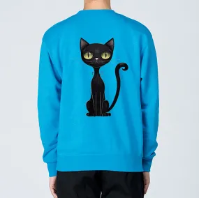 S-4XL Black Cat Hairless Heavy Sweatshirt (Universal for men and women) For adults