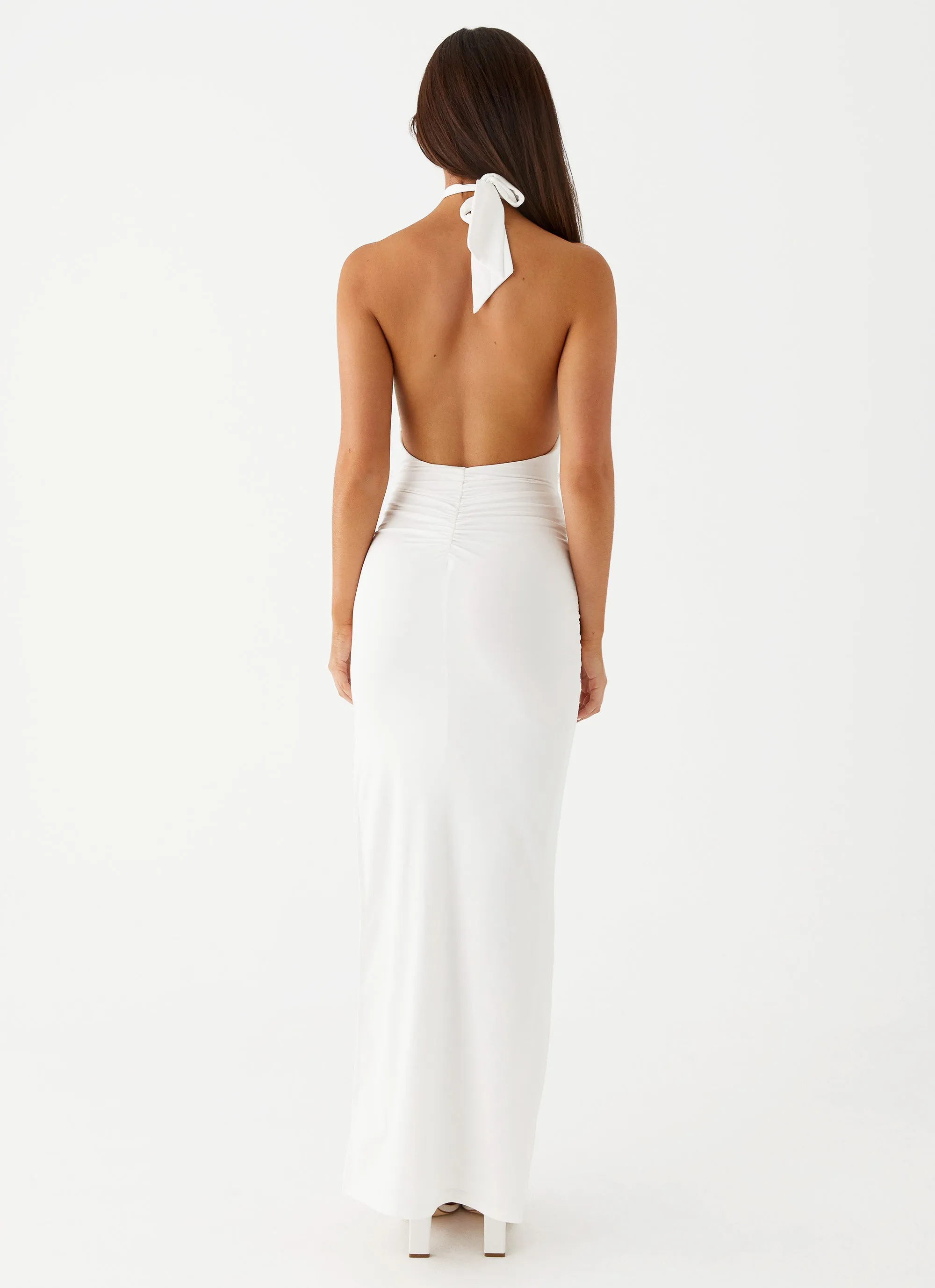 Samara Halterneck Maxi Dress - White