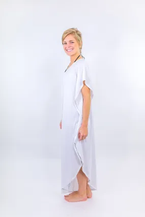 Sand Dunes White Maxi Coastal Caftan